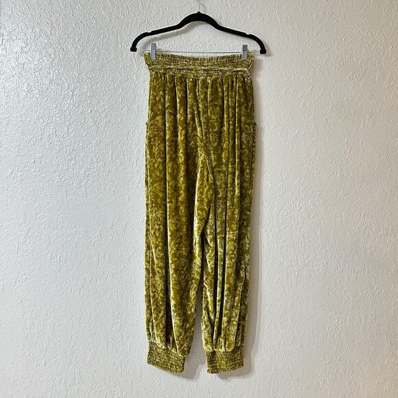 Anthropologie Gloria Velvet Joggers Harvest Yellow Women Small - Picture 3 of 8